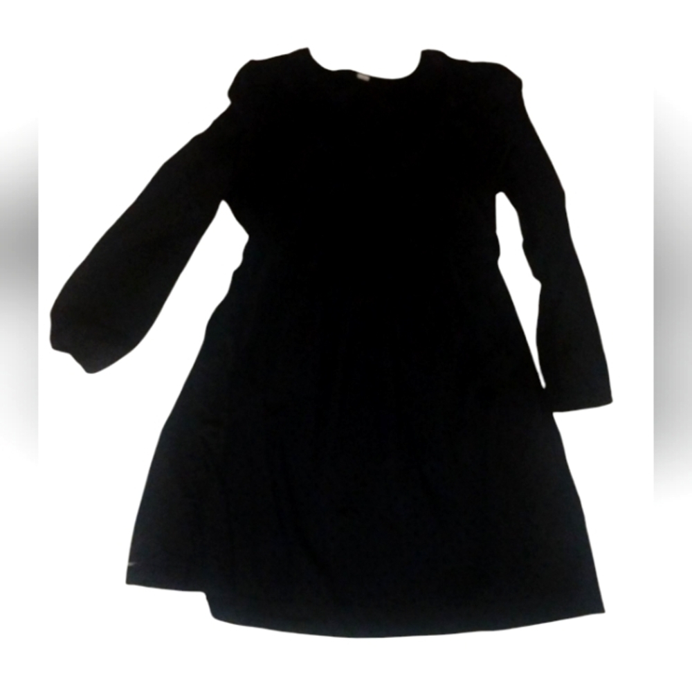 Old Navy Womens Black Eyelet Long Sleeve Peasant Dress Size L Tall